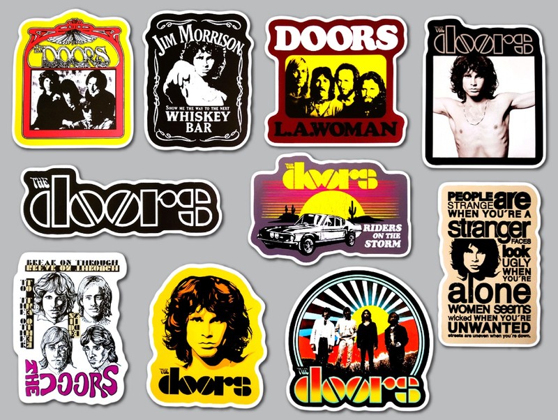 The Doors Vinyl Sticker Lot (10 Stickers) classic rock led zeppelin pink floyd