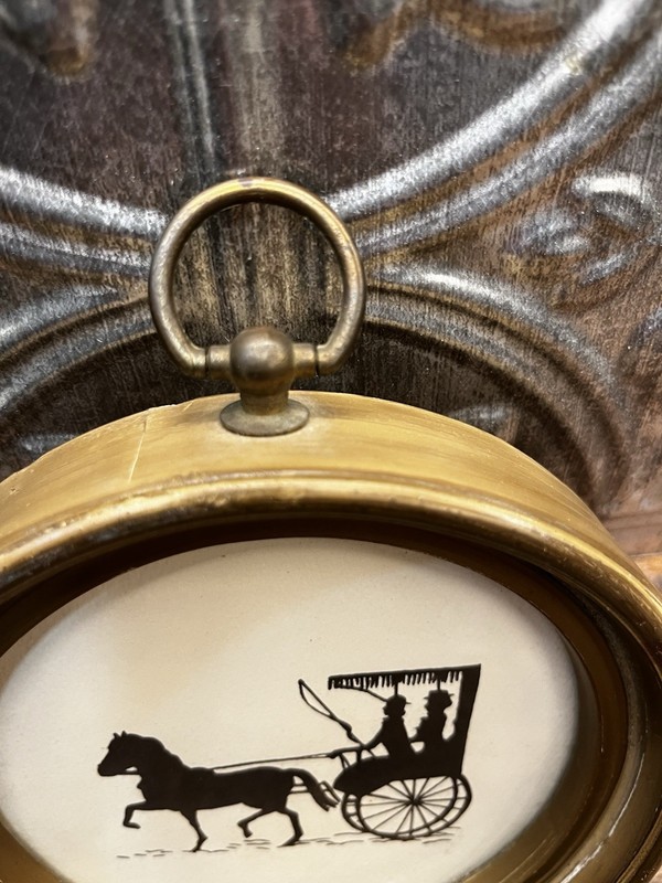 Vintage Victorian Horse Buggy Silhouette Wall Plaque Colonial Decor Americana gallery