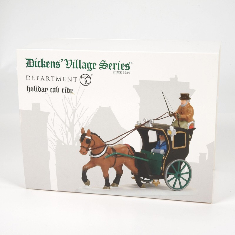 Department 56 Dickens Village Accessories Holiday Cab Ride Horse Drawn Carriage gallery