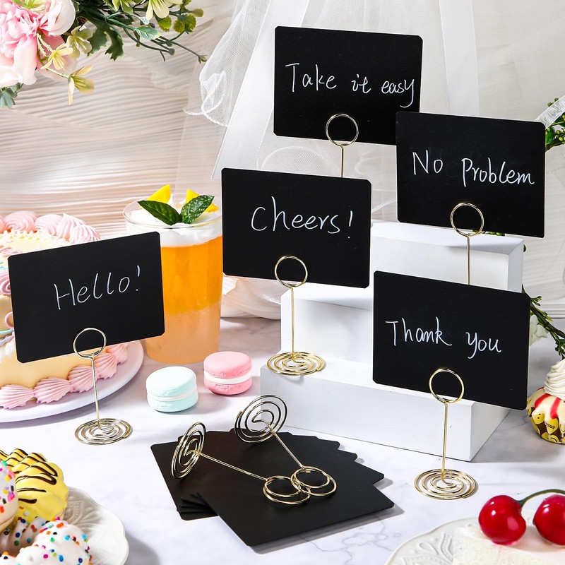 12 Pcs Mini Chalkboard Signs, 4"x3" Small Chalkboard Label with Metal Stand 2... gallery