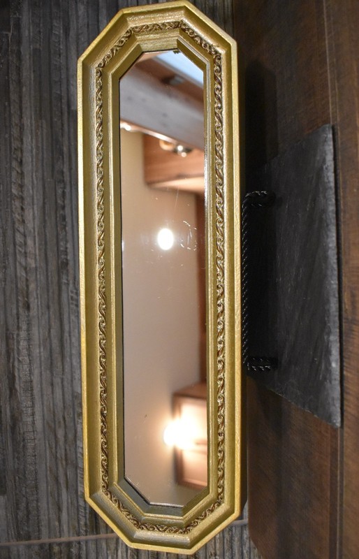 Decorative Long Hexagonal Mirror Gold Toned 18 X5 gallery