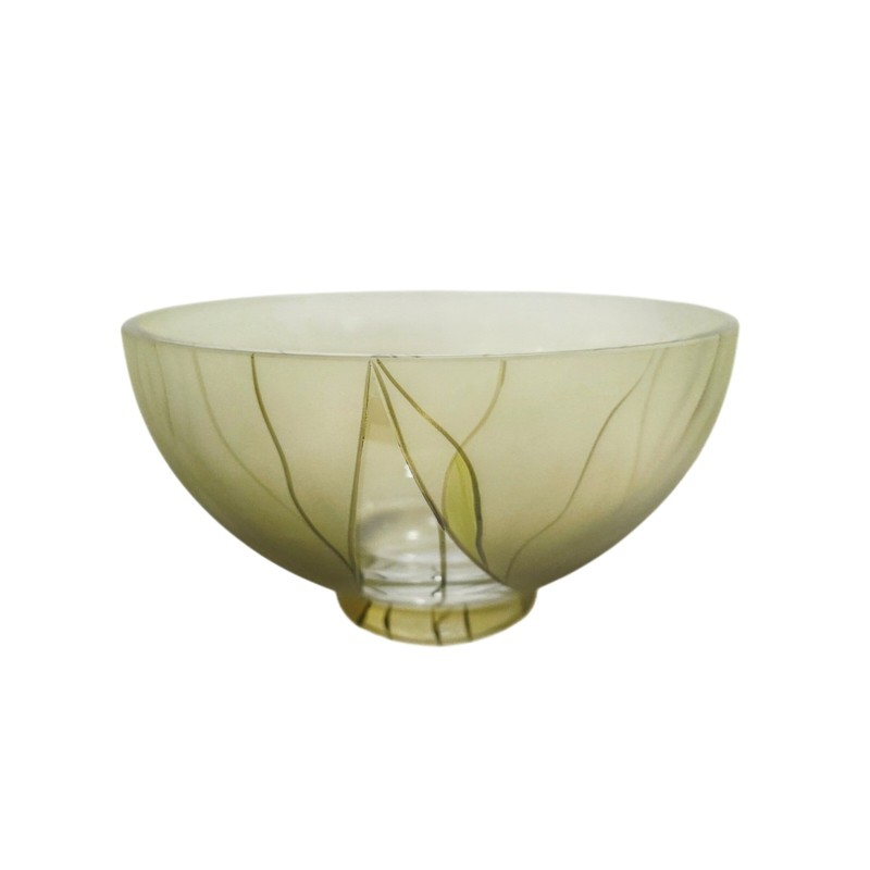 Badash Crystal Frosted Sage Green Glass Bowl 7 in Home Decor READ