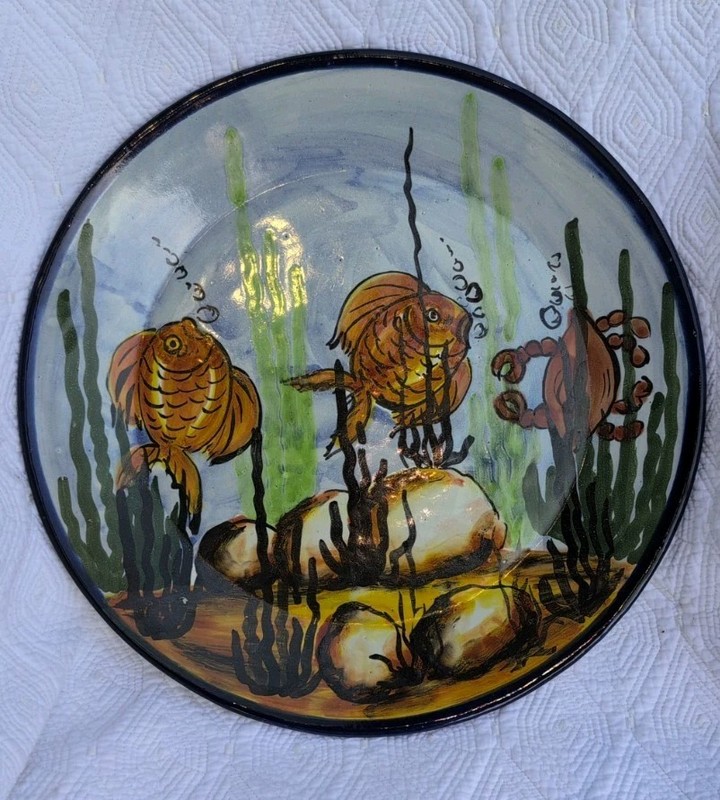 Decorative Talavera Pottery Castillo Fish and Seaweed Large Platter