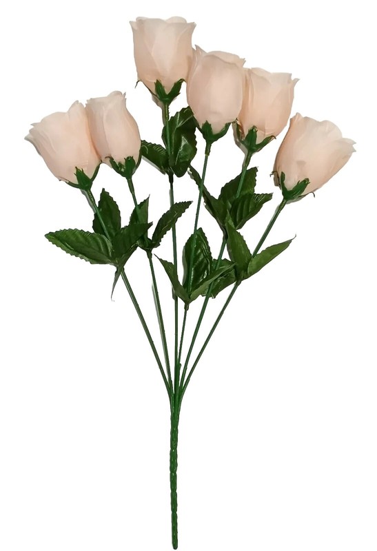 (Pack 12) 72 Pastel Peach Roses 14″ Bush Home Silk Flower In/Outdoor Decor USA