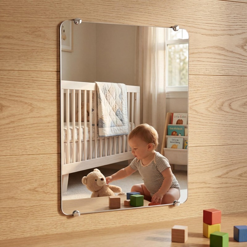 iCAGY Acrylic Mirror for Wall for Kids Adults Bedroom Door Closet Acrylic Sha... gallery