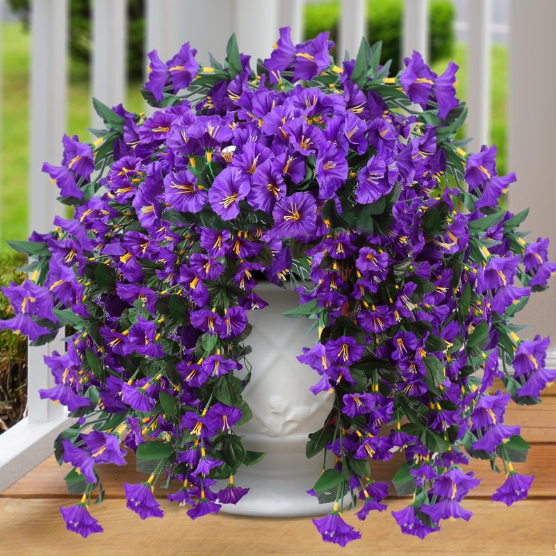Artificial Fake Hanging Flowers Plants for Outdoor Outside Spring Summer Deco