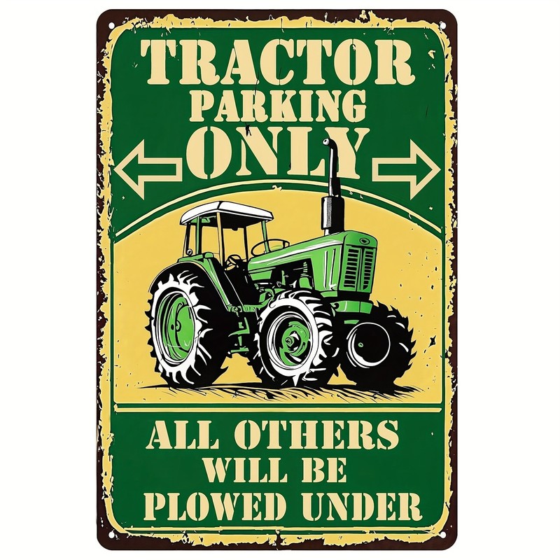 [2D Flat] Vintage Tractor Parking Sign