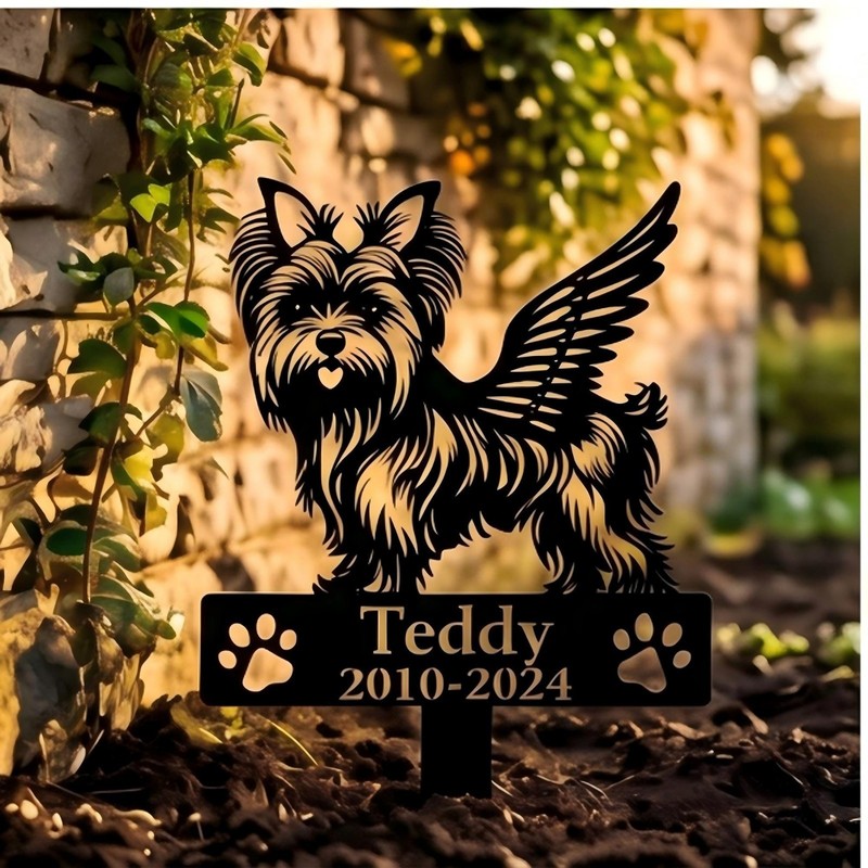 Yorkie Memorial Stake Personalized Metal Garden Pet Loss Sympathy Gift gallery