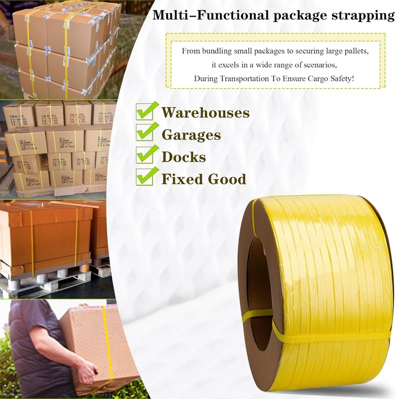 Poly Strapping, Packaging Banding Strap, Pallet Strapping Roll 3280' Length - Po gallery