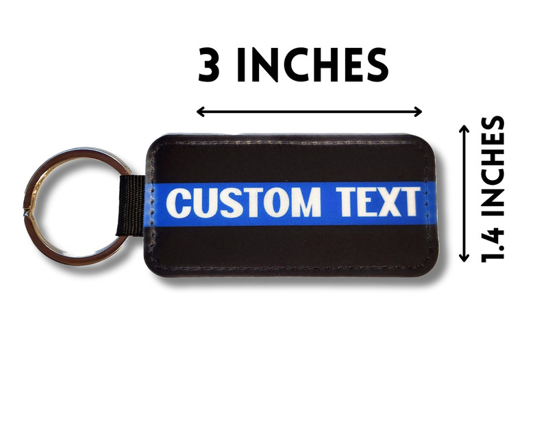 Custom Thin Blue Line Keychain – Personalized Name or Text-Police Support Gift gallery