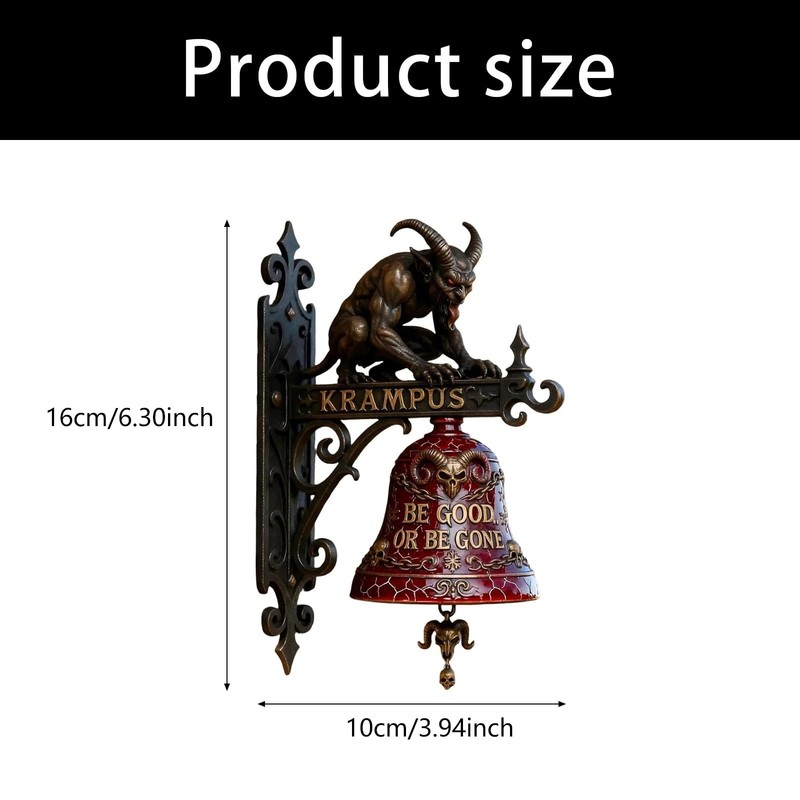 Krampus Be Good or Be Gone Decorative Bell 16cm ✨ Collectible Ornament gallery