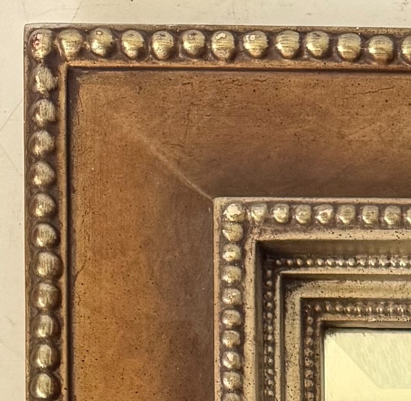 Vintage Ornate Wood/Resin Art Frame 7" x 7" Art Size” Rustic Gold With Mirror gallery
