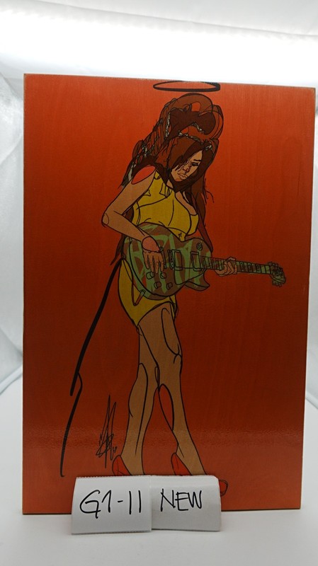 Amy Winehouse Tribute 18x12 Signed Art Tile - Modern Street Diva Polished Wood
