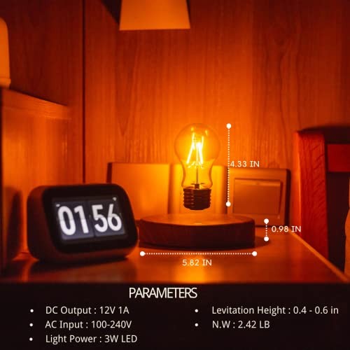 Levitating Bulb Lamp, Magnetic Floating Night Light & Desk Round-Classic Bulb gallery
