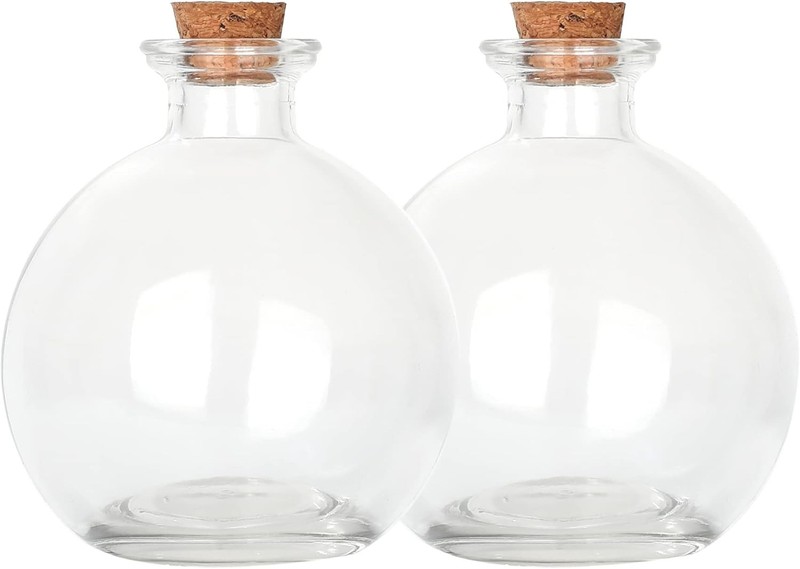 Decorative Glass Bottles with Cork Sper (9 fl oz. Pot