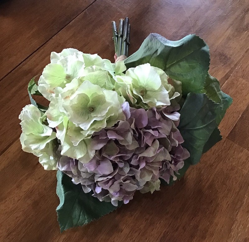 Beautiful Set Of 3 Hydrangea Bouquets Light Green And Light Purple gallery