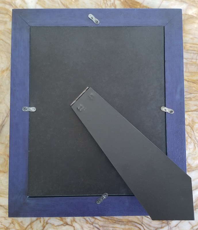 12x10 Blue 1 3/8" wide Solid Wood Frame, for 8x10 photo or 5x7 with included mat gallery