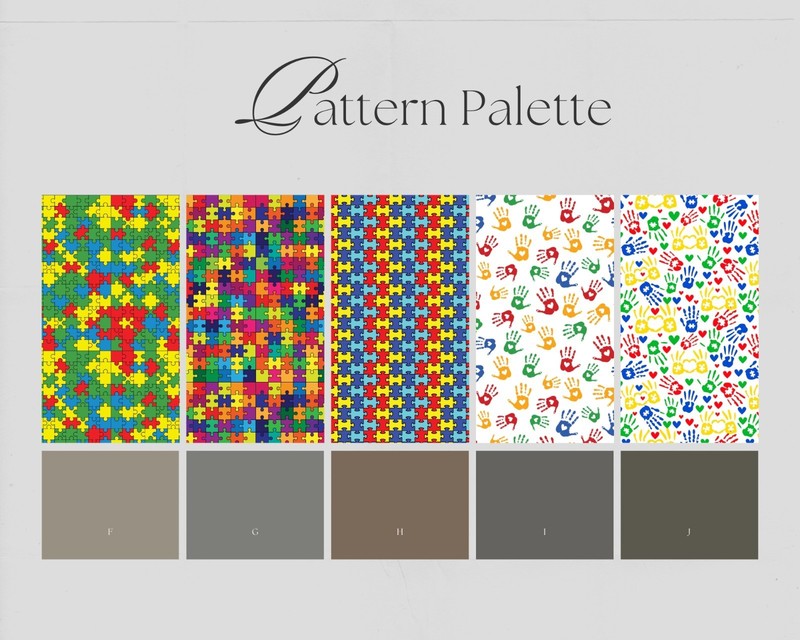 Autism Awareness Pattern Adhesive Vinyl & Iron-on HTV for Cricut cutting machine gallery