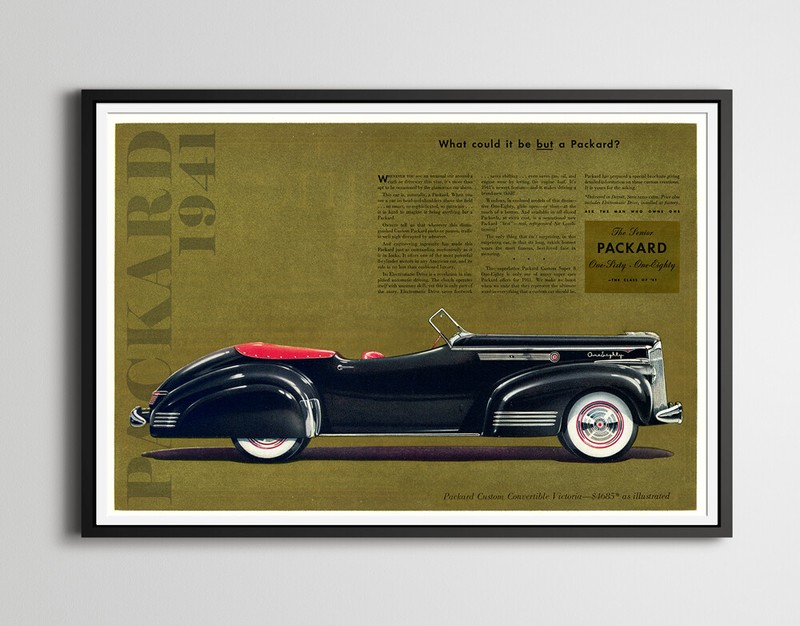 Vintage 1941 Packard Victoria Ad POSTER! – Multiple Sizes – Classic Cars – Art