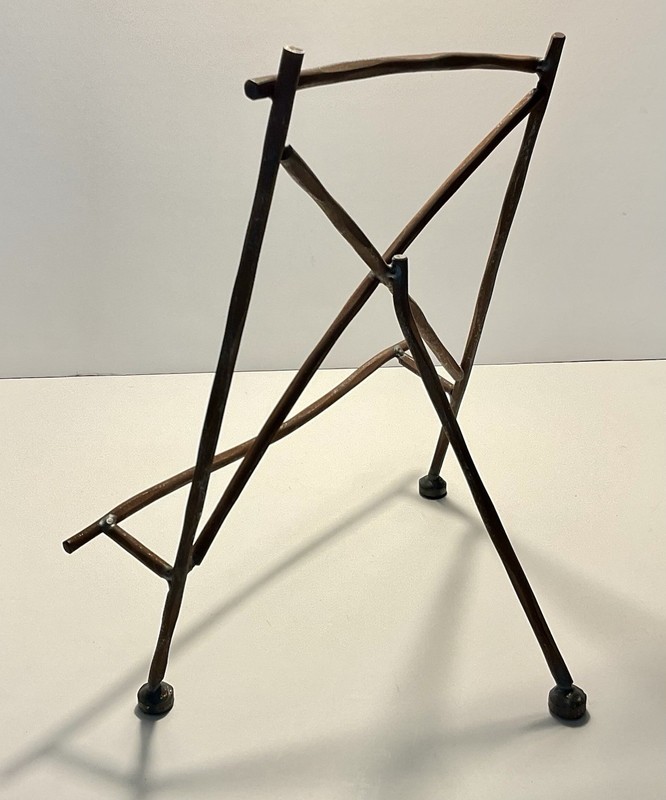 Handcrafted Industrial Rustic Metal Easel Stand, approx. 12”H X 10”W X 7”D gallery