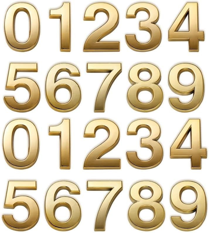 20 PCS Gold Mailbox Numbers, Self Adhesive Door Number Stickers for Office Ap…