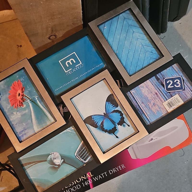 Melannco Black 5-Opening Collage Frame Set 4×6 Wall Mounted 18×14