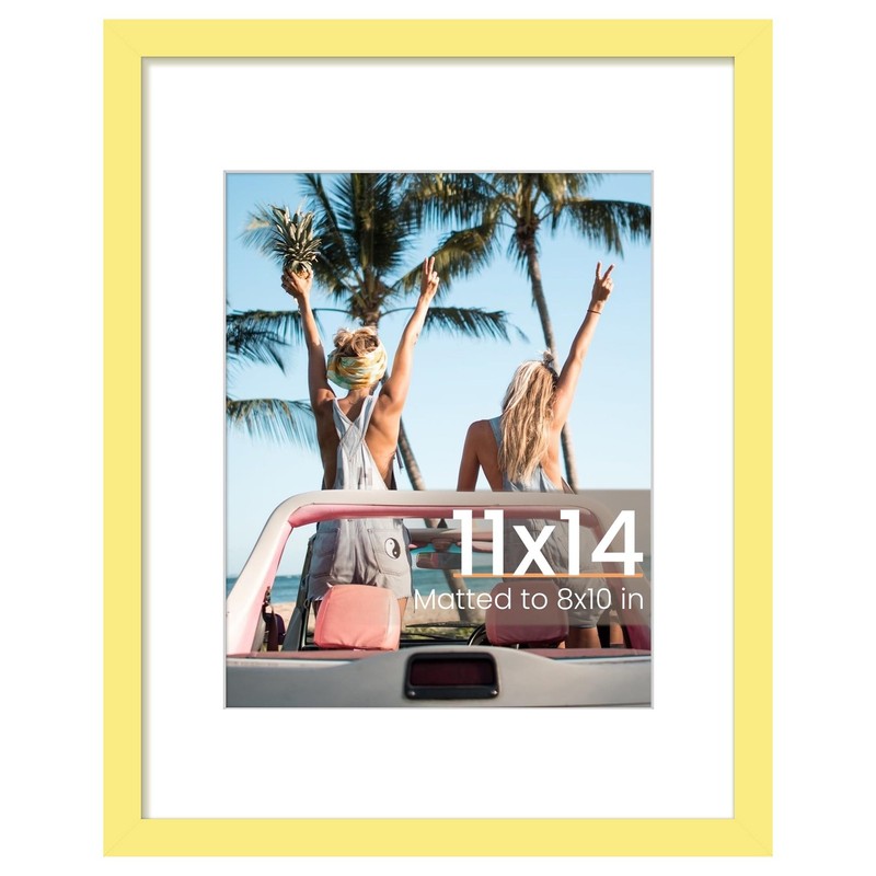 Picture Frame Yellow Wall Hanging Photo Display 11×14 w/Mat 8×10 1Pack