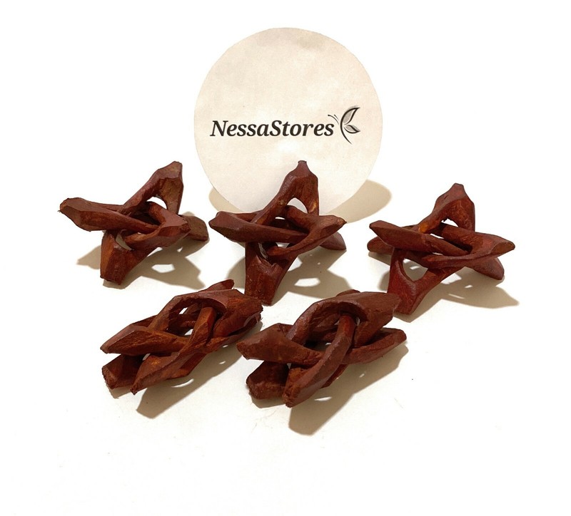 NessaStores Carved Tripod Wood Stand Holder 2″ ( 15 pcs )#JC-44