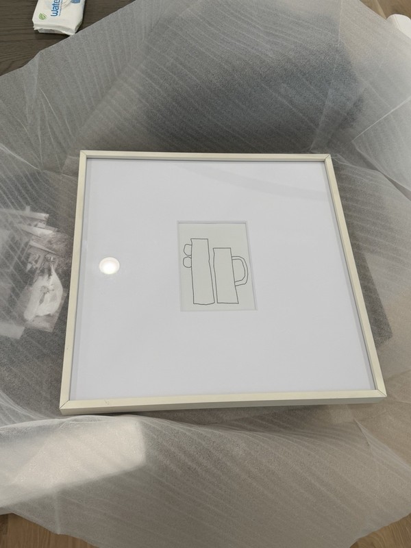 18 X 18 Inch White Metal West Elm Picture Frame 4 X 6 and 5 X 7 Inserts