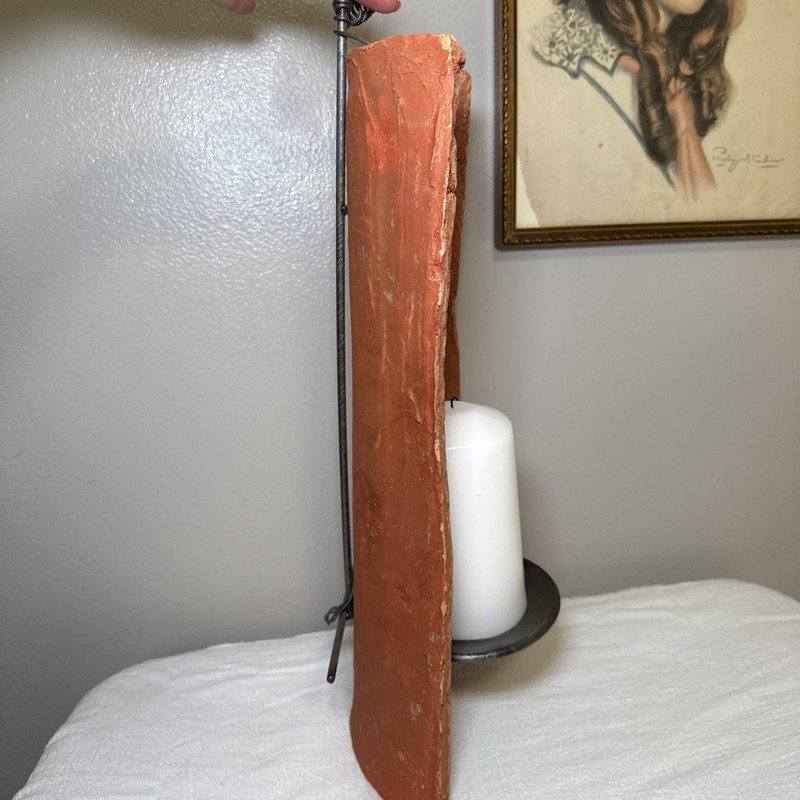 Rustic Terracotta Roof Tile Wall Candle Sconce 16” Tuscan Spanish Hacienda Decor gallery