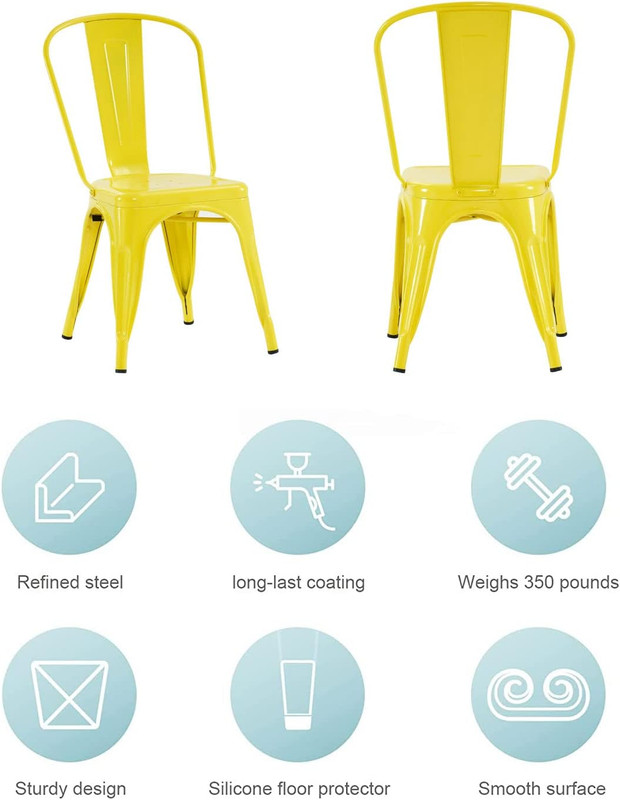 Metal Dining Chair Farmhouse Tolix Style for Kitchen Dining Room Café Restaurant gallery
