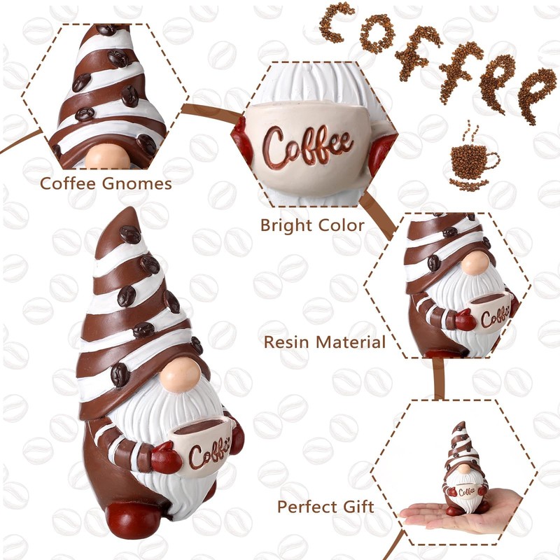 Karenhi 4 Pcs Coffee Gnome Decorations Coffee Bar Decor Accessories Swedish gallery