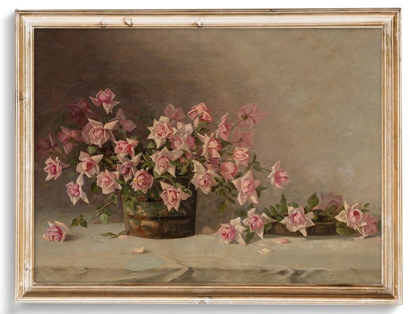 uniro Vintage Floral Wall Art, French Country 10"L x 8"W, Retro Flower