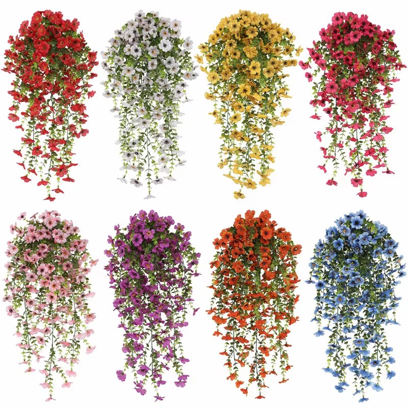 Artificial Fake Flowers Vine Plants UV Resistant Wedding Garden In/Outdoor Decor