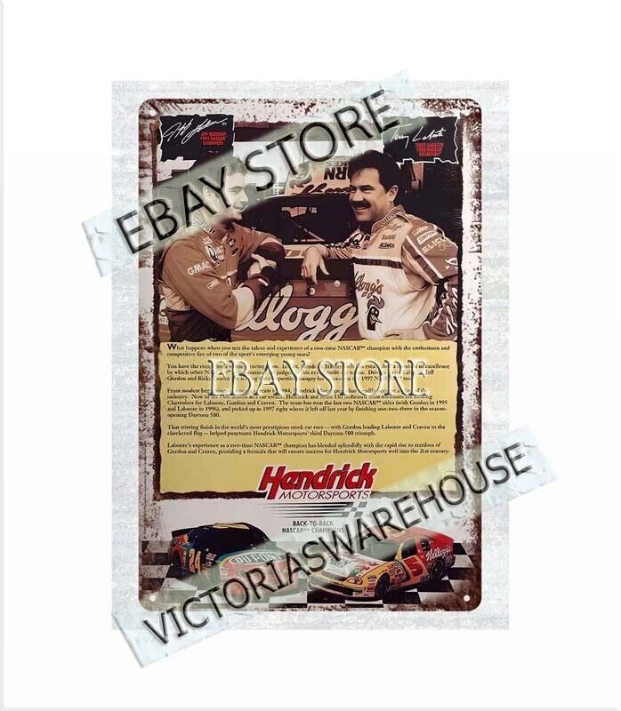 1997 Corn Flakes Terry LaBonte cereal Hendrick Sport car racing metal tin sign