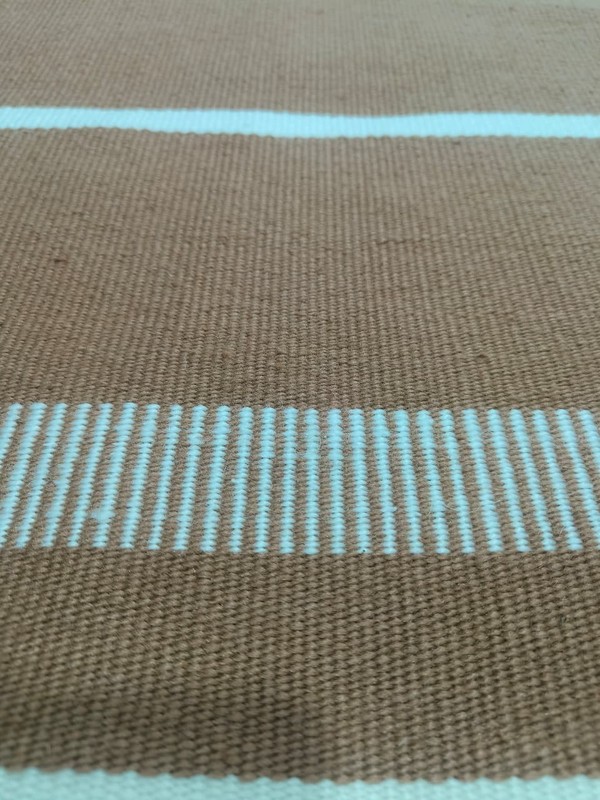Polypropylene Terracotta Striped Rug with Fringe | Durable Indoor Area Rug gallery