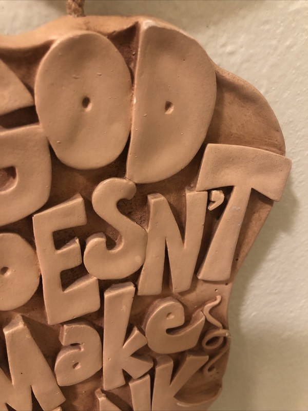 Groovy Wall Hanging. “I’m Ok God doesn’t Make Junk.” Vintage 70’s Abbey Press gallery