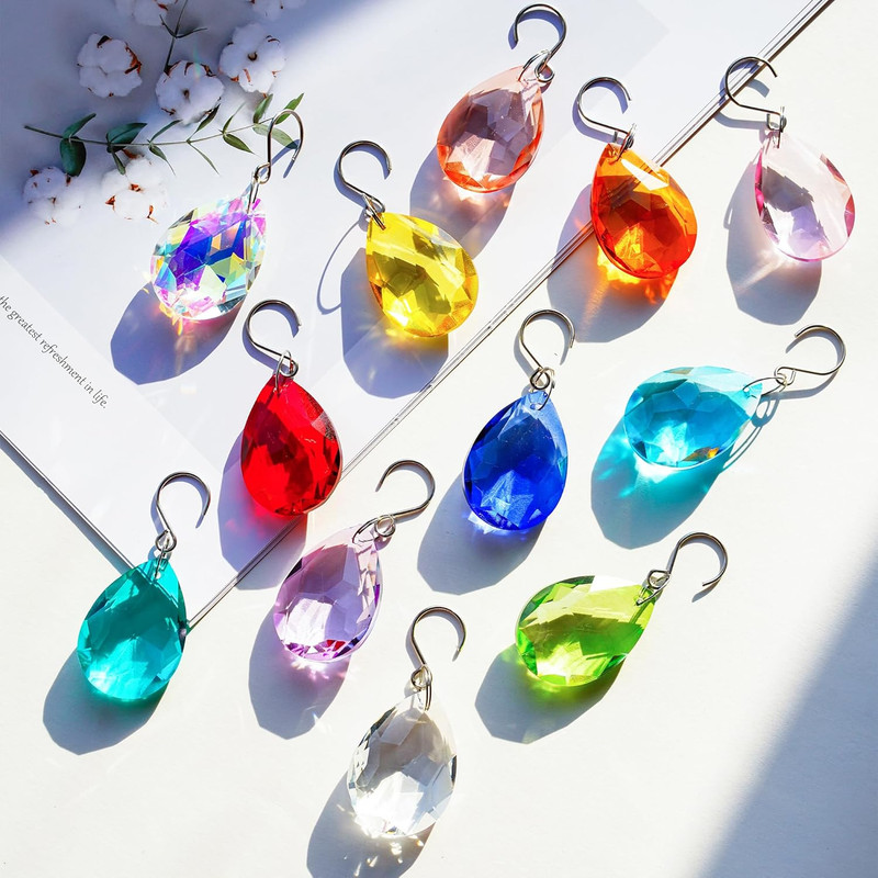 12Pcs Prisms Hanging Crystals 38Mm Multicolor Bauhinia Mix-Color gallery