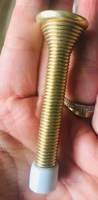 Door Spring Bumper Satin Brass Finish Set 15 Stopper Gold Metal Rubber Tip New gallery