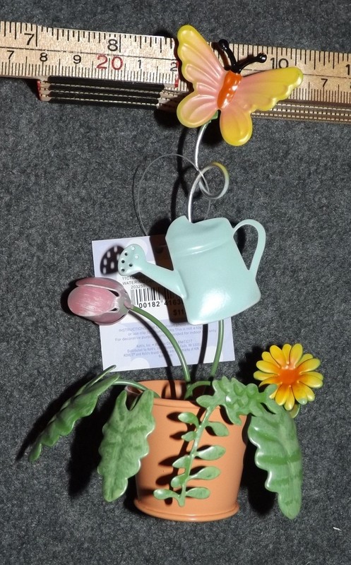 Crafts - Lot 5 Mini Metal Watering Can - Floral Picture Holder Clip - GIFTS NEW! gallery