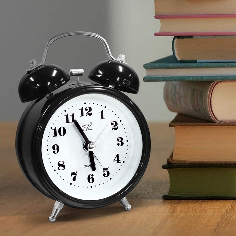 Vintage Twin Bell Alarm Clock with Night Light - Essential for Heavy Sleepers gallery