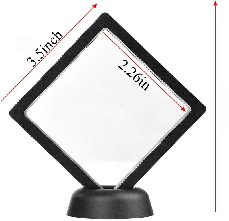 3D Floating Display Case Film Coin Frame Holder Stands Medallions Jewerly Rocks