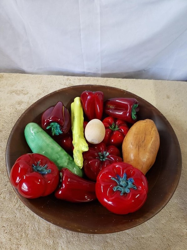 Vintage Murano Style Art Glass Fruit and Vegetables Lot 15 piece set ADDED LEMON