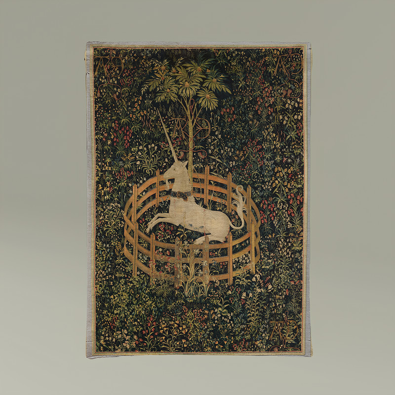 The Unicorn in Captivity Woven Wall Tapestry | Medieval Art Decor Design