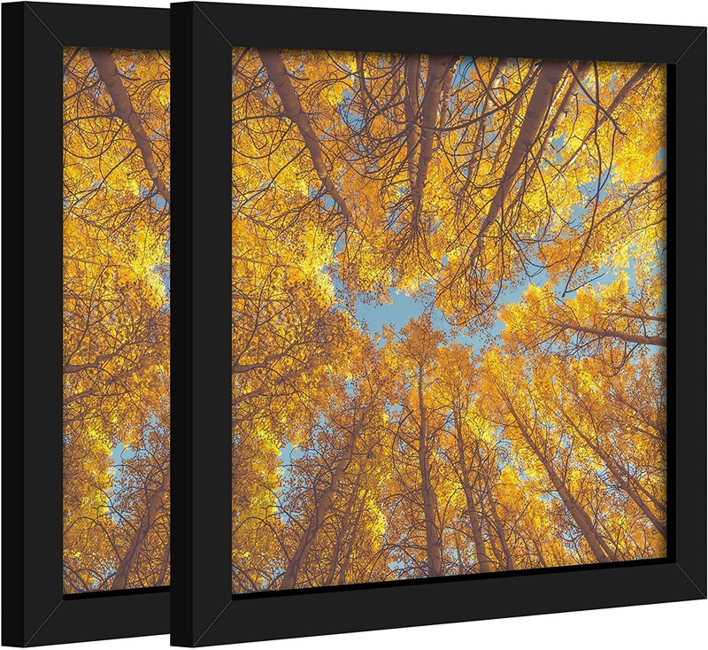 8×8 Picture Frame in Black Set of 2 Display Pictures 8”x8” Wall Mounting Fram