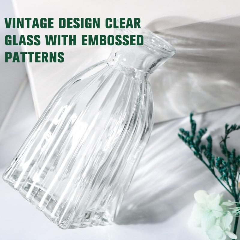 Glass Bud Vases Set of 4, 4 Sizes of Small Flower Vase for Party or Home Table D gallery