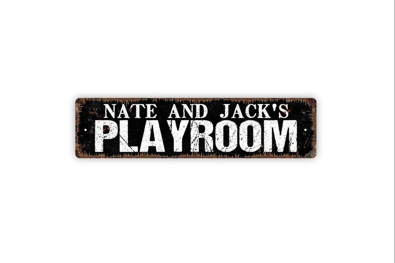 Personalized Playroom Sign | Custom Kids Bedroom or Play Area Wall Sign