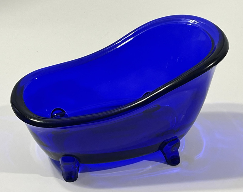 Cobalt Blue Glass Bath Tub Claw Foot Decor ~ Bath and Body Works ~ LNUC