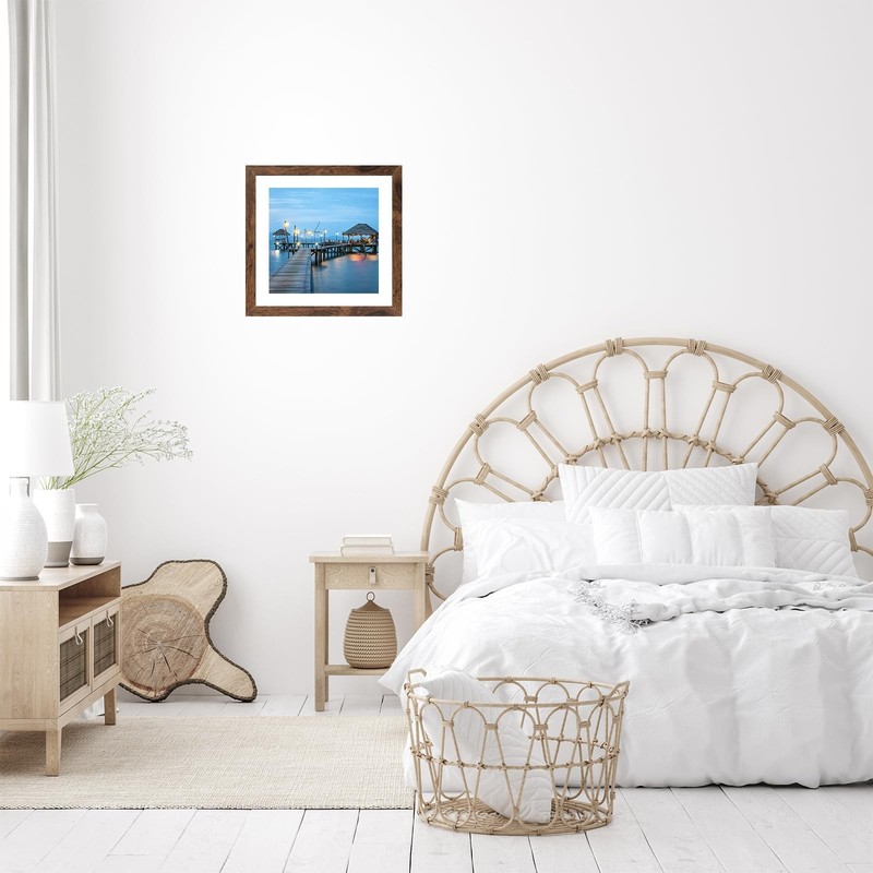 10X10 Picture Frame with Mat, Display 8X8 with Mat or 10X10 Without, Wood Square gallery