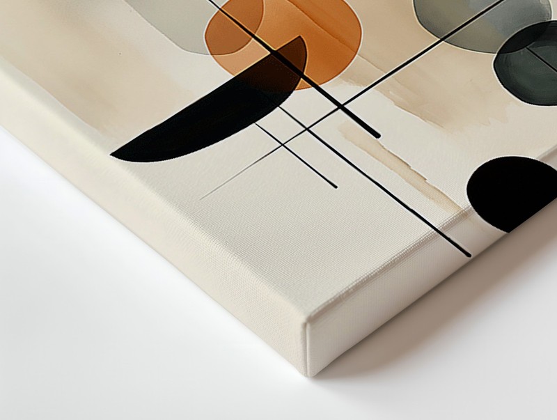 Modern Abstract Geometric Canvas Wall Art In Neutral Black And Beige Tones Home gallery